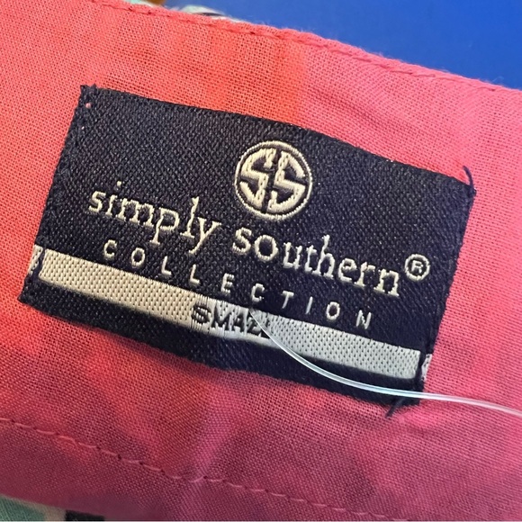 Simply Southern Baklava Cotton V Neck 3/4 Sleeves Small Pink Turquoise Tunic - Picture 5 of 8